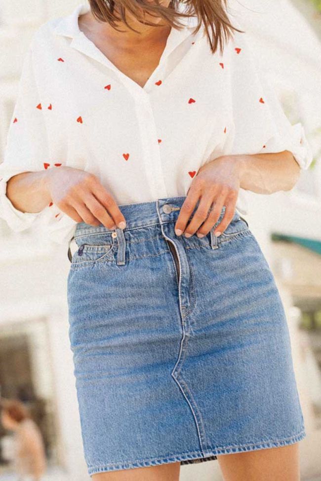 Jupe en jeans Laure bleue