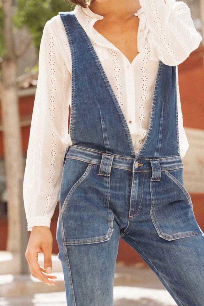 Salopette en jeans Mara bleu