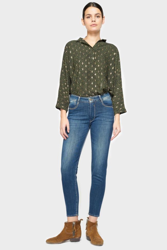 Jeans pulp slim taille haute 7/8ème bleu N°2