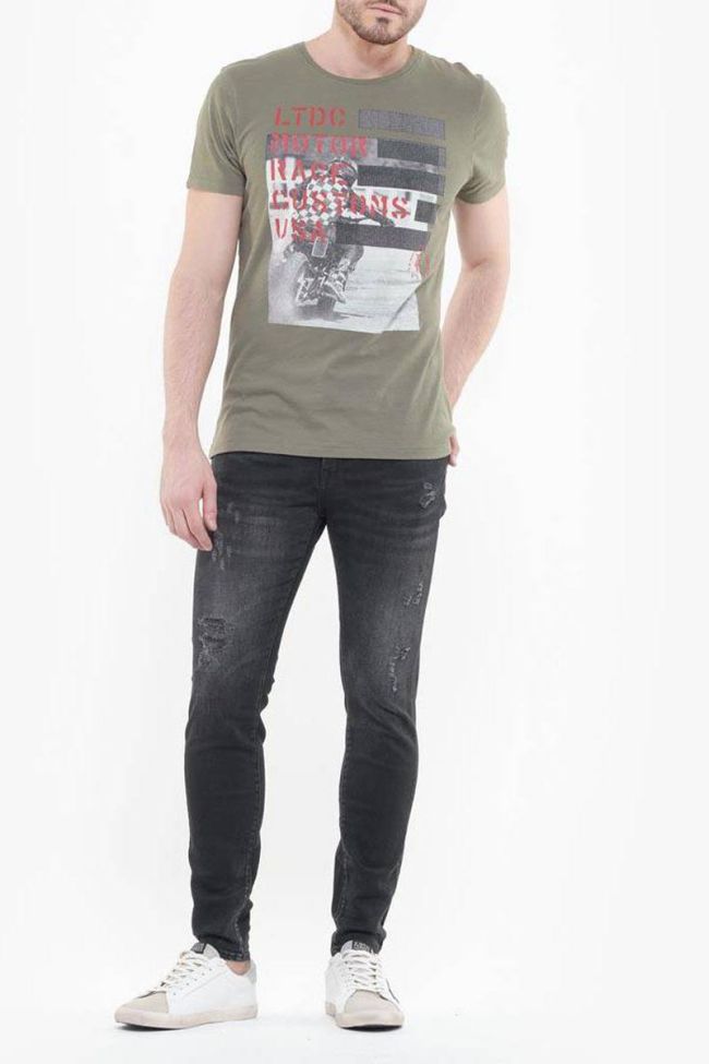 Power skinny 7/8ème jeans destroy noir N°1