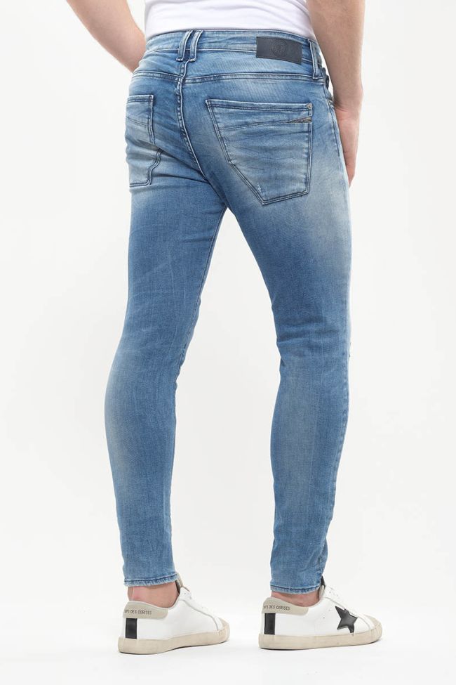 Jeans Power skinny 7/8ème destroy bleu N°4