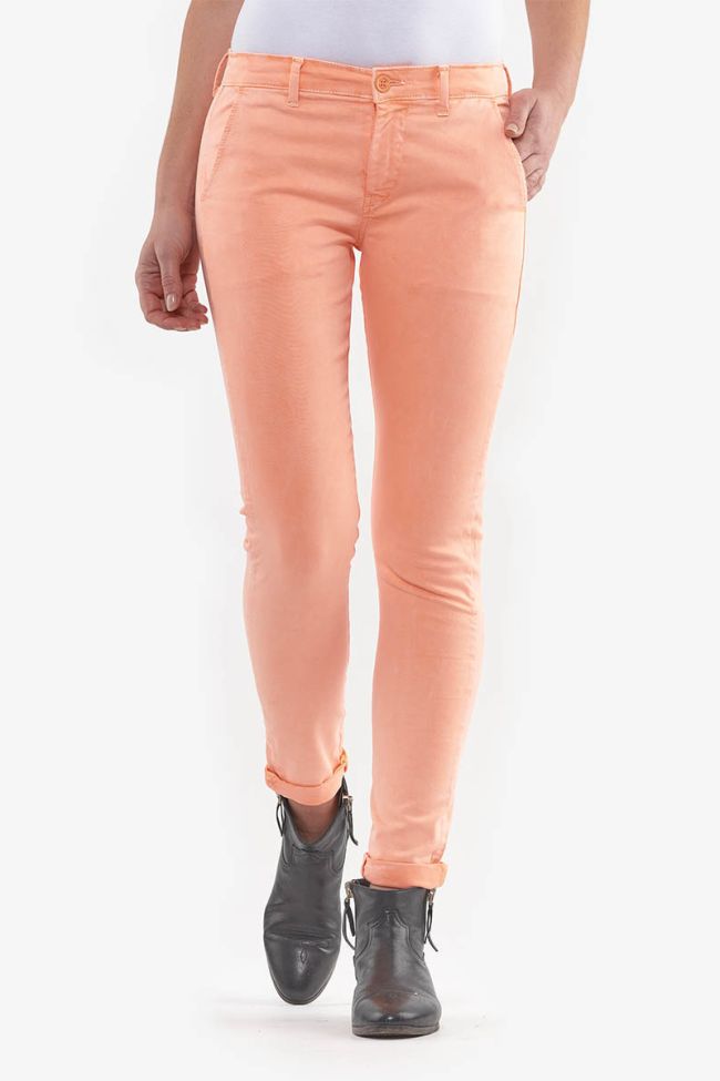 Pantalon Slim Neon corail 