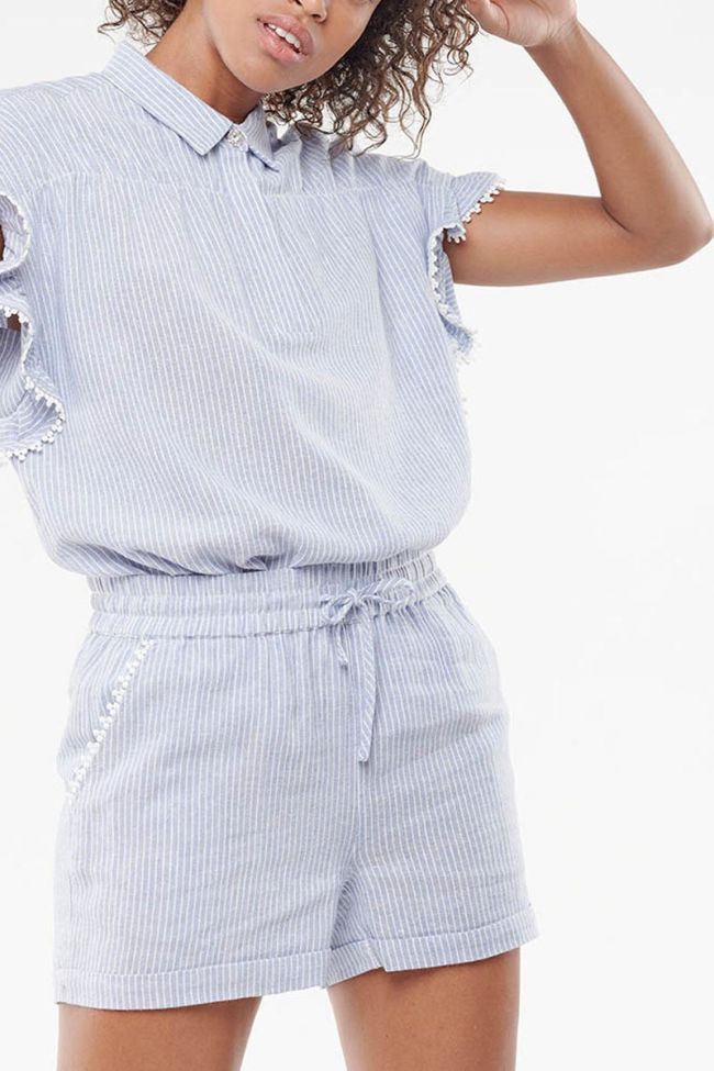 Short en lin mélangé Zora Bleu