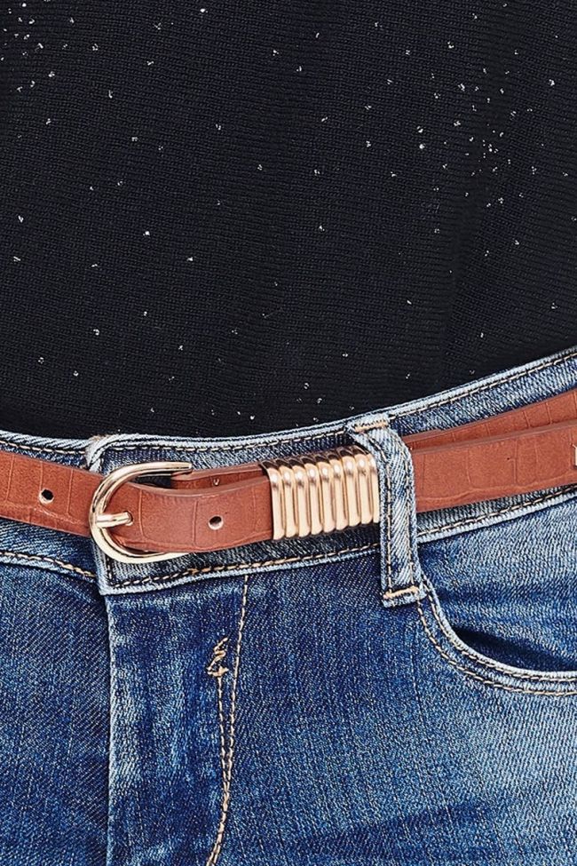 Ceinture en cuir Célia marron