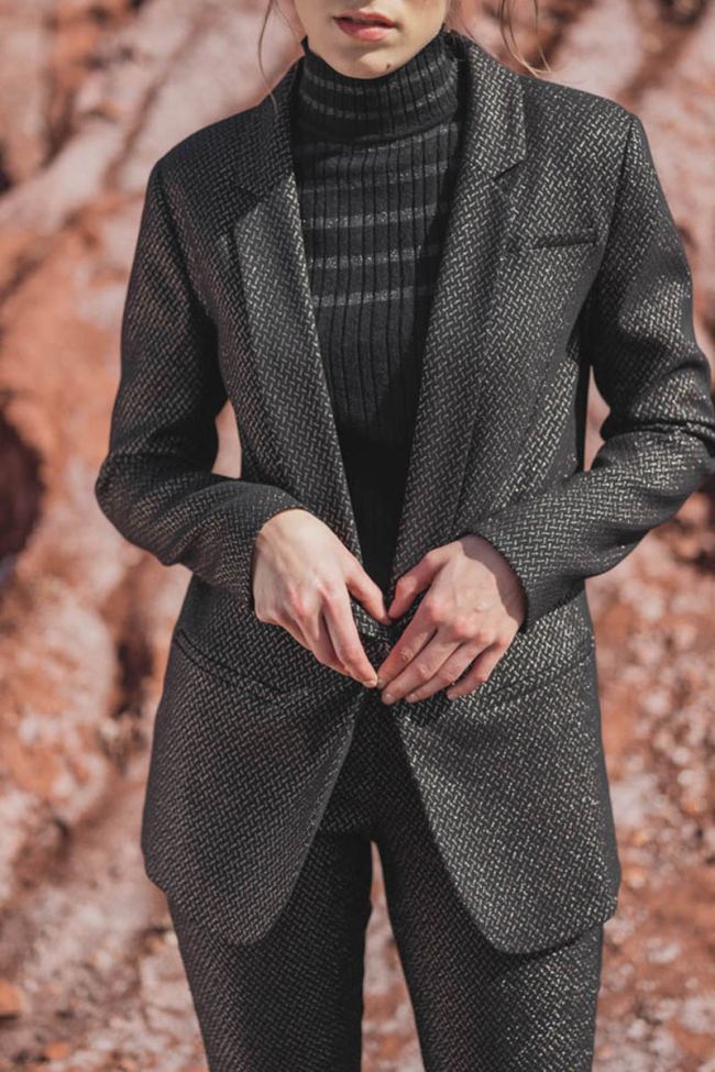 Veste de blazer Calipso noire et or