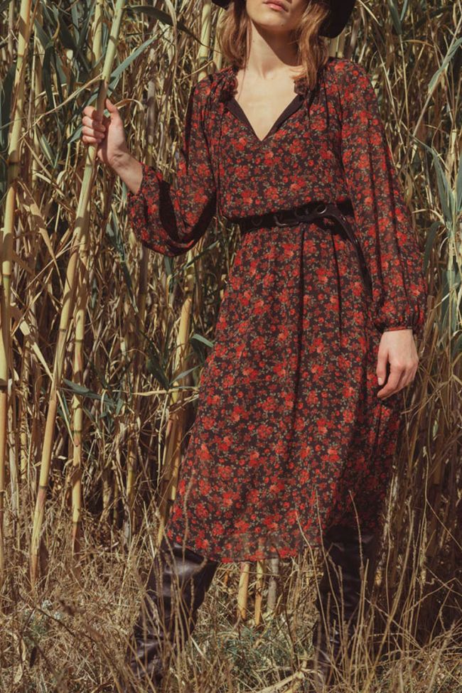 Robe mi-longue Damia rouge