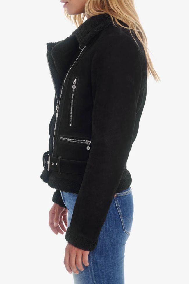 Blouson en cuir Judith noir