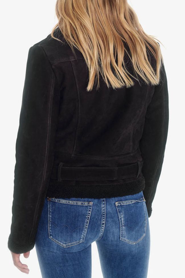 Blouson en cuir Judith noir