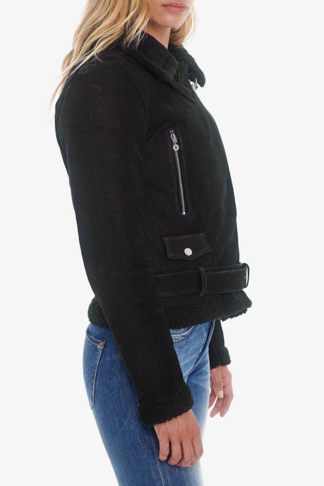 Blouson en cuir Judith noir