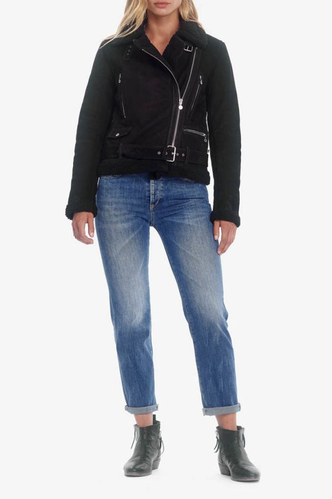 Blouson en cuir Judith noir