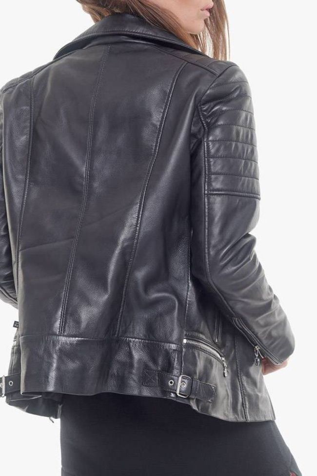 Veste Lane en cuir noire