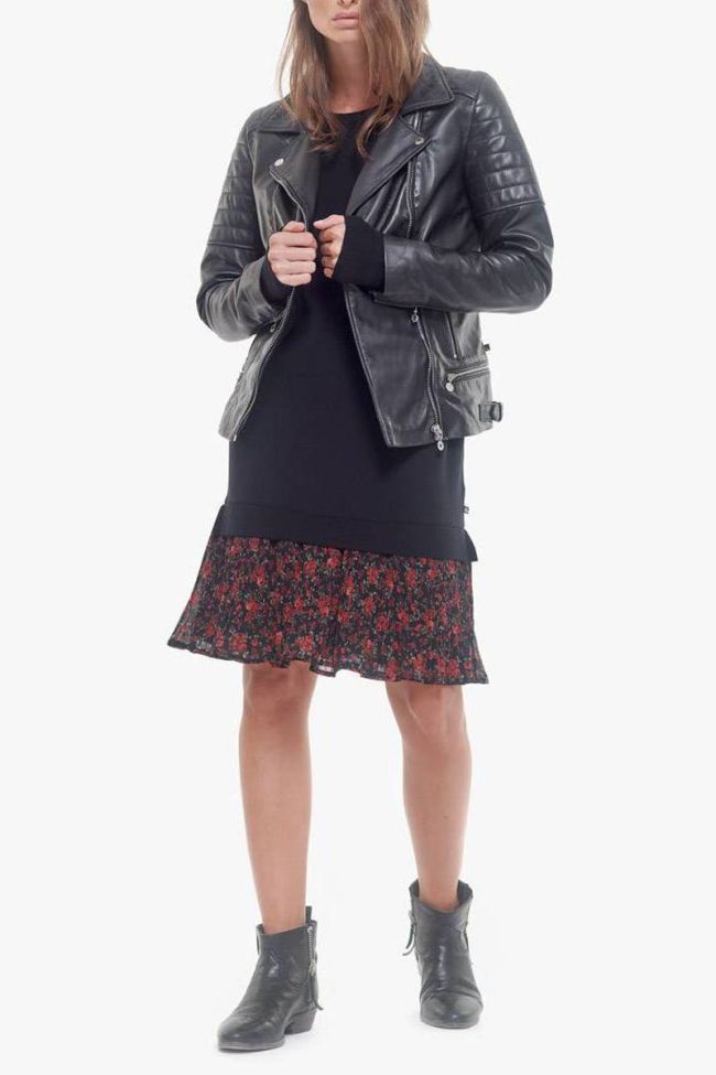 Veste Lane en cuir noire