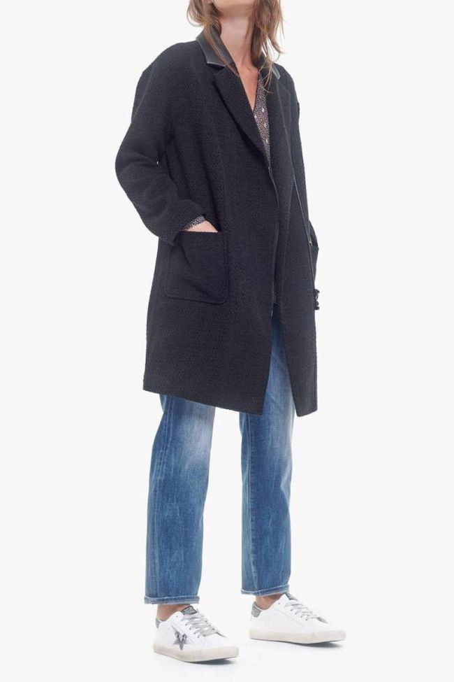 Manteau Michou noir asymétrique