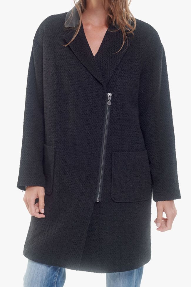 Manteau Michou noir asymétrique