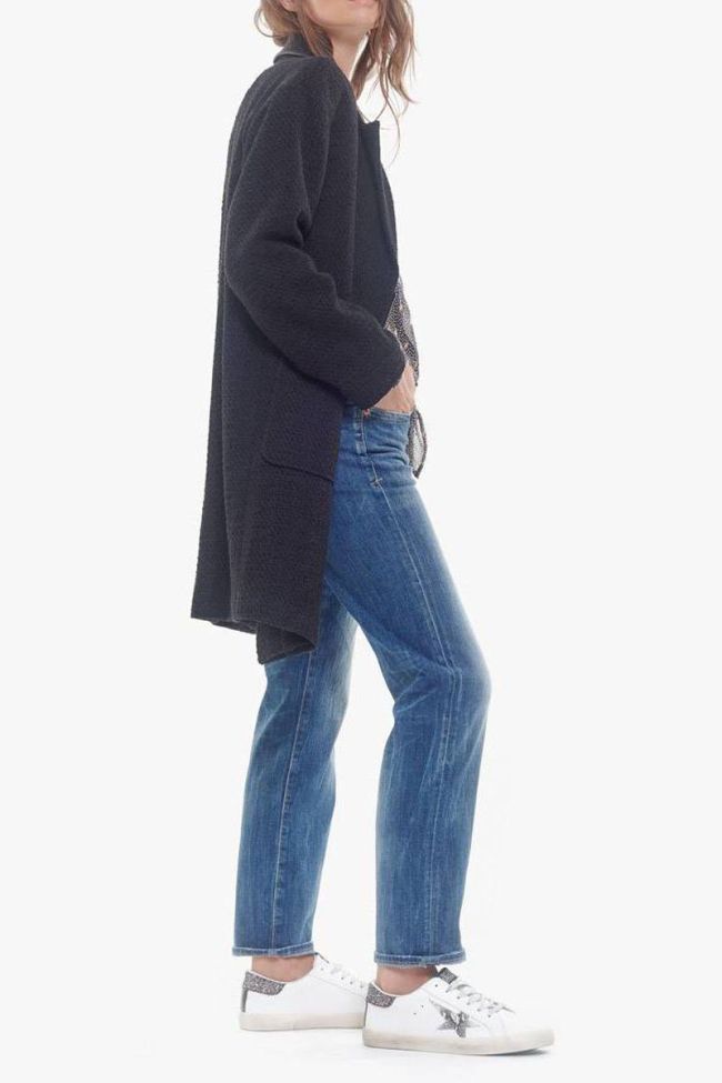 Manteau Michou noir asymétrique