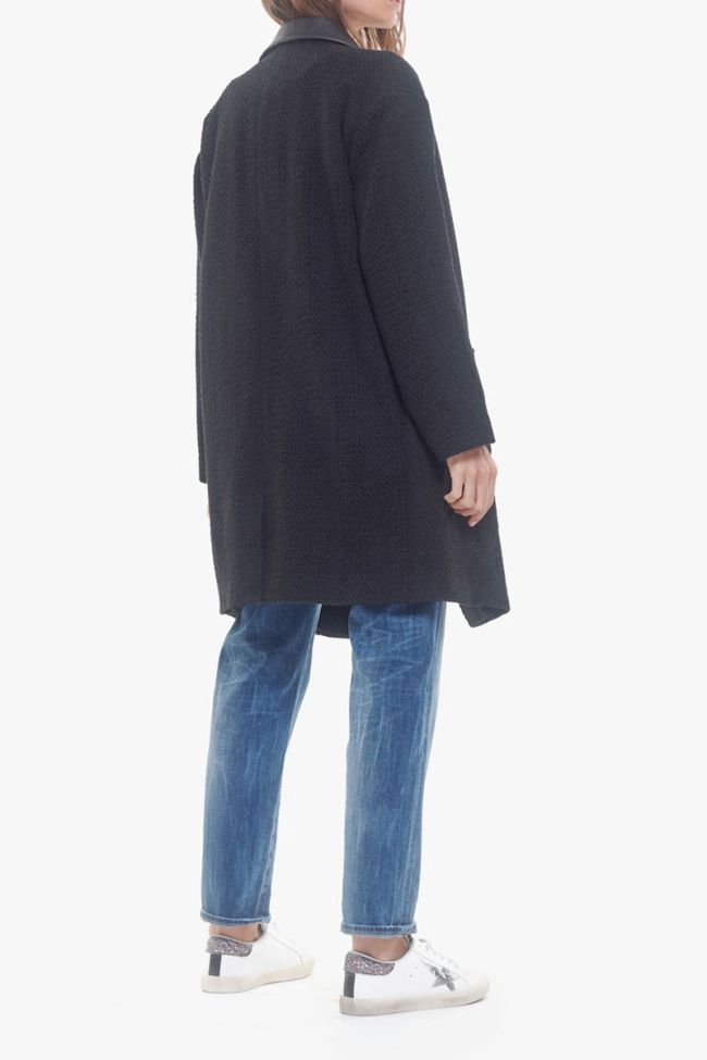 Manteau Michou noir asymétrique