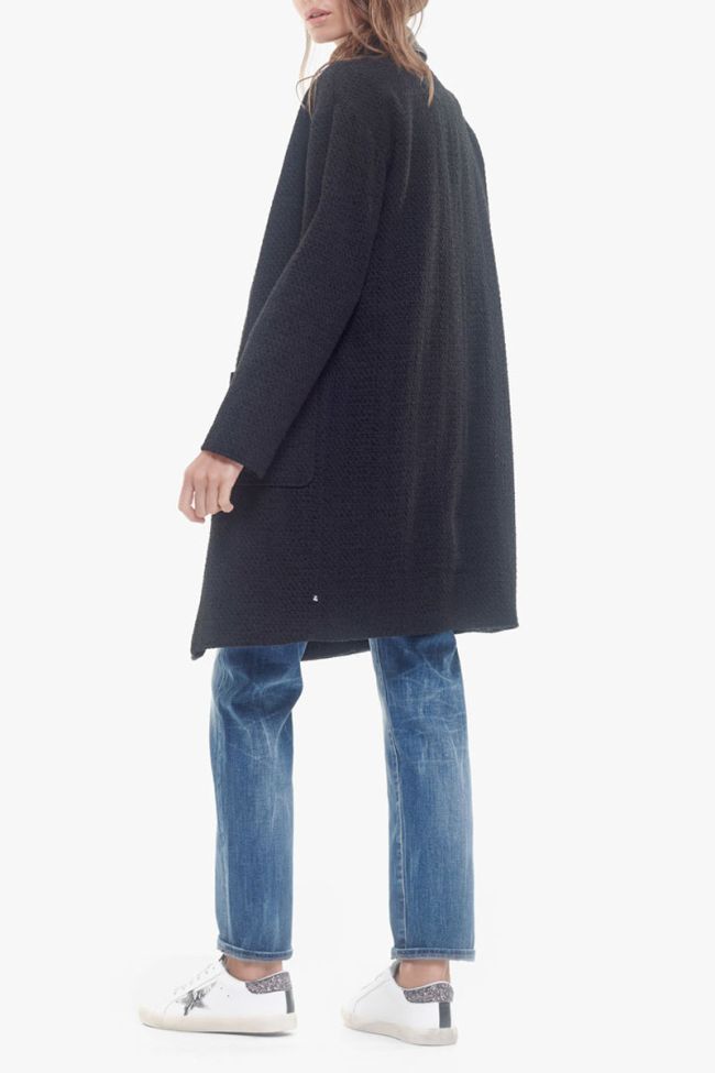 Manteau Michou noir asymétrique