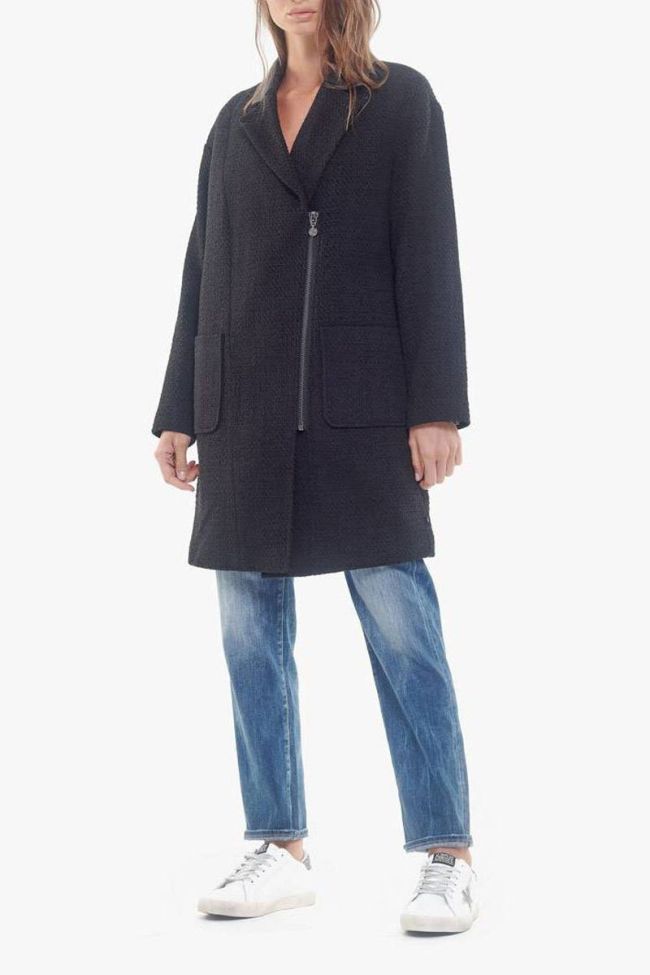Manteau Michou noir asymétrique