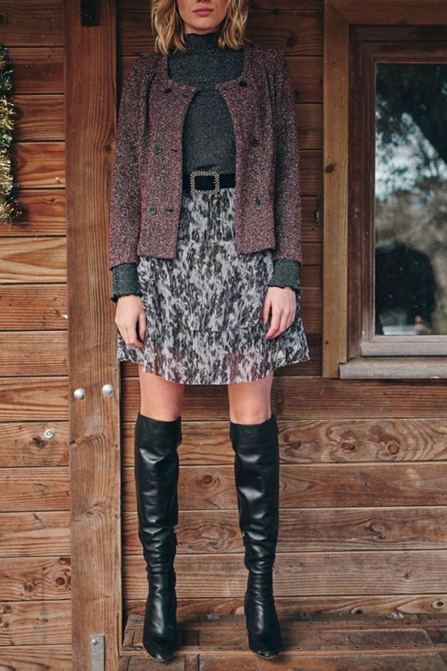 Jupe à volants Tiffani noire et blanche