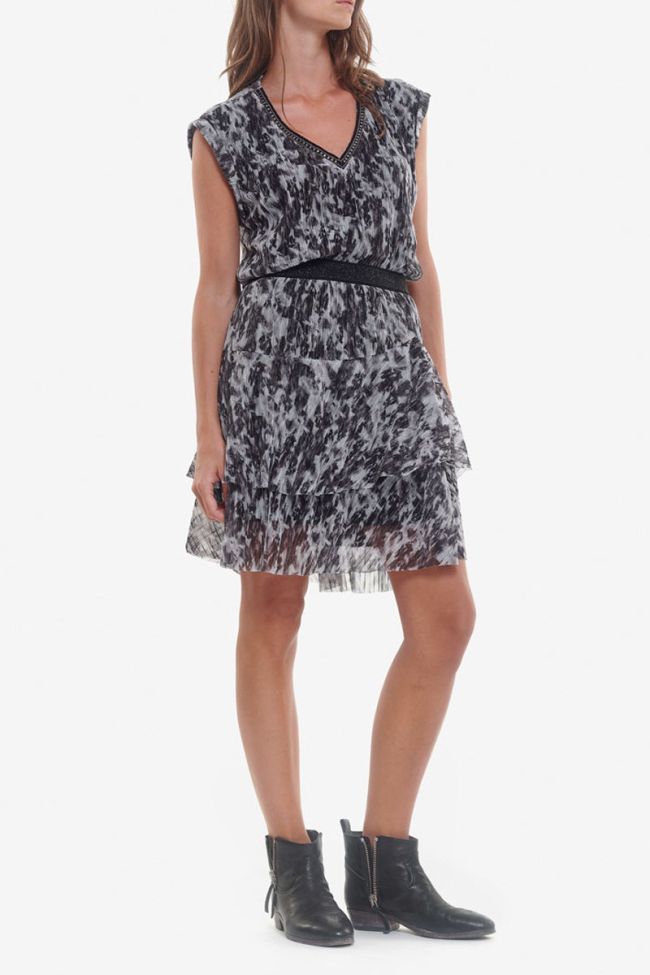 Jupe à volants Tiffani noire et blanche