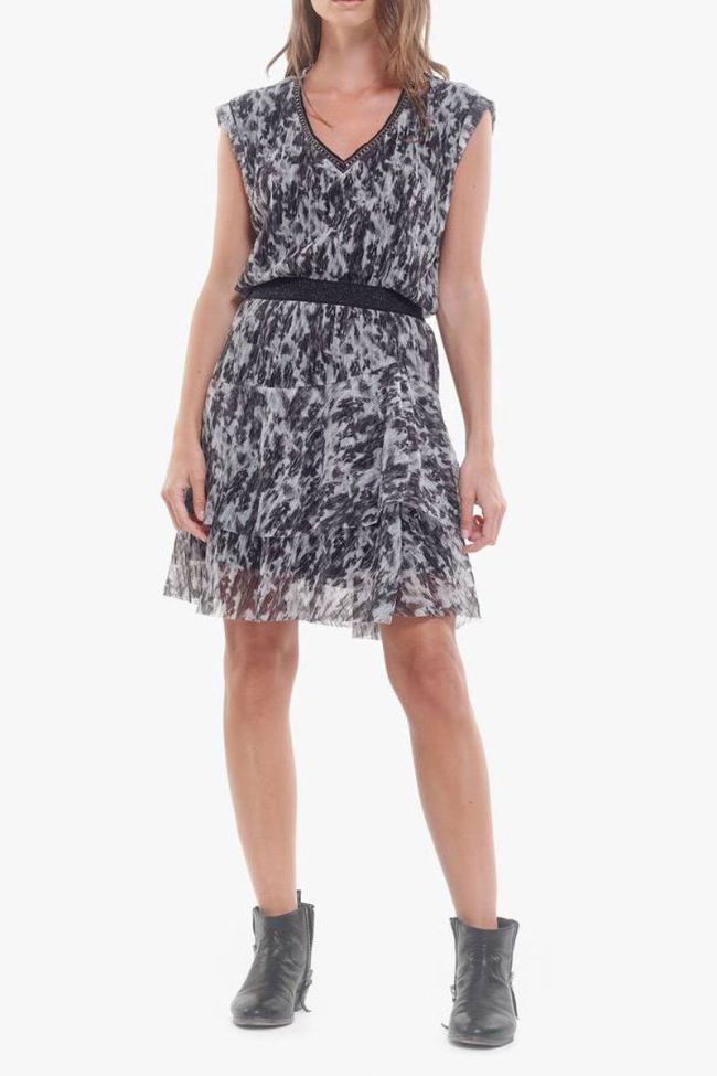 Jupe à volants Tiffani noire et blanche