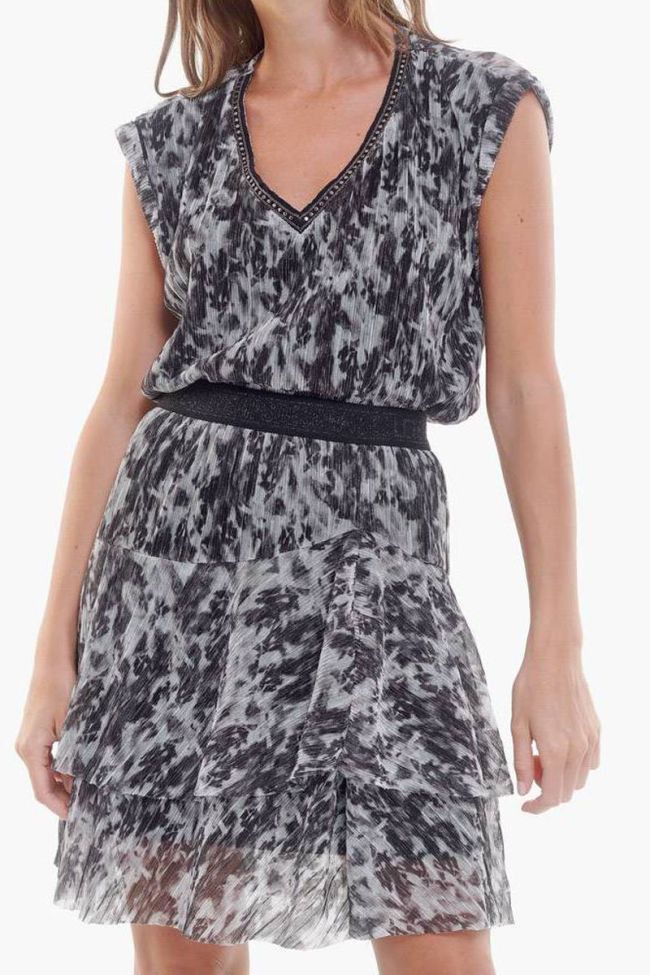 Jupe à volants Tiffani noire et blanche