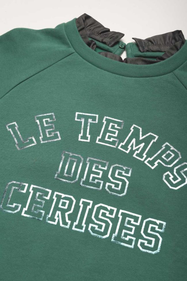 Sweat Chapigi vert sapin imprimé