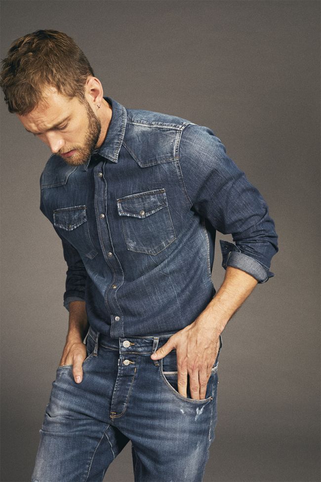 Chemise Juanito en jeans bleu