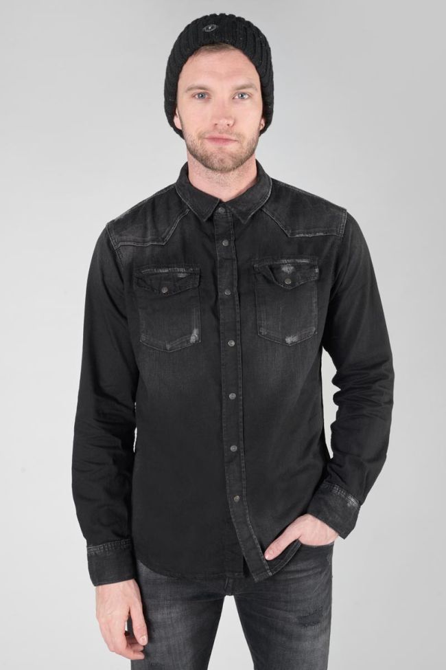 Chemise Juanito en jeans noir délavé