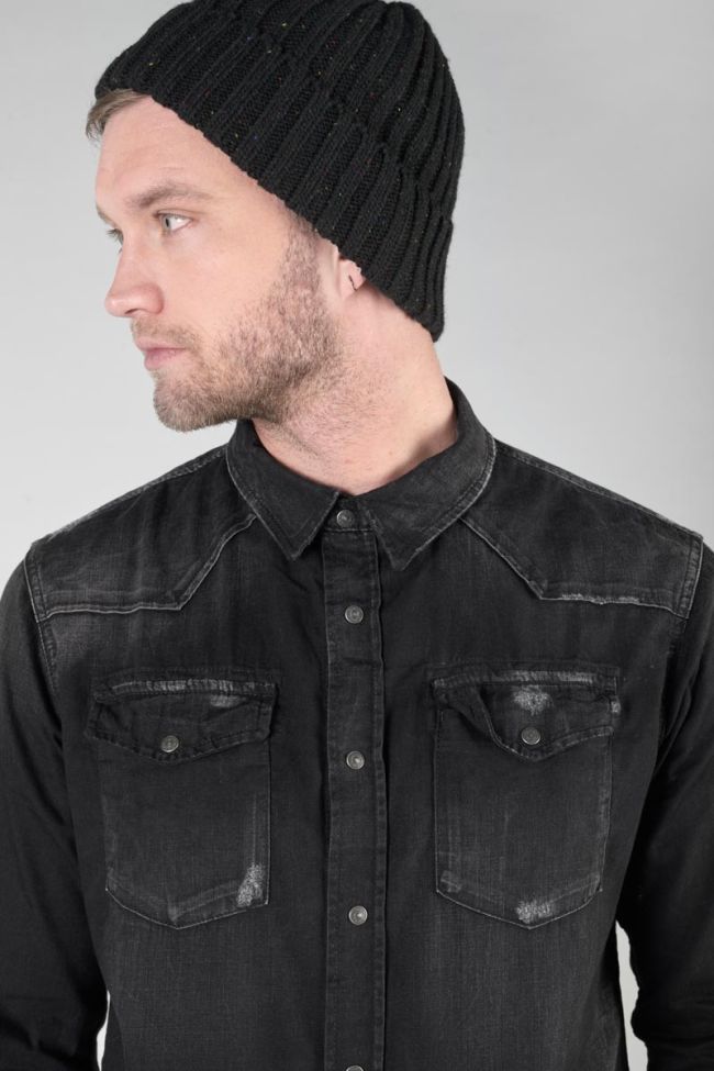 Chemise Juanito en jeans noir délavé