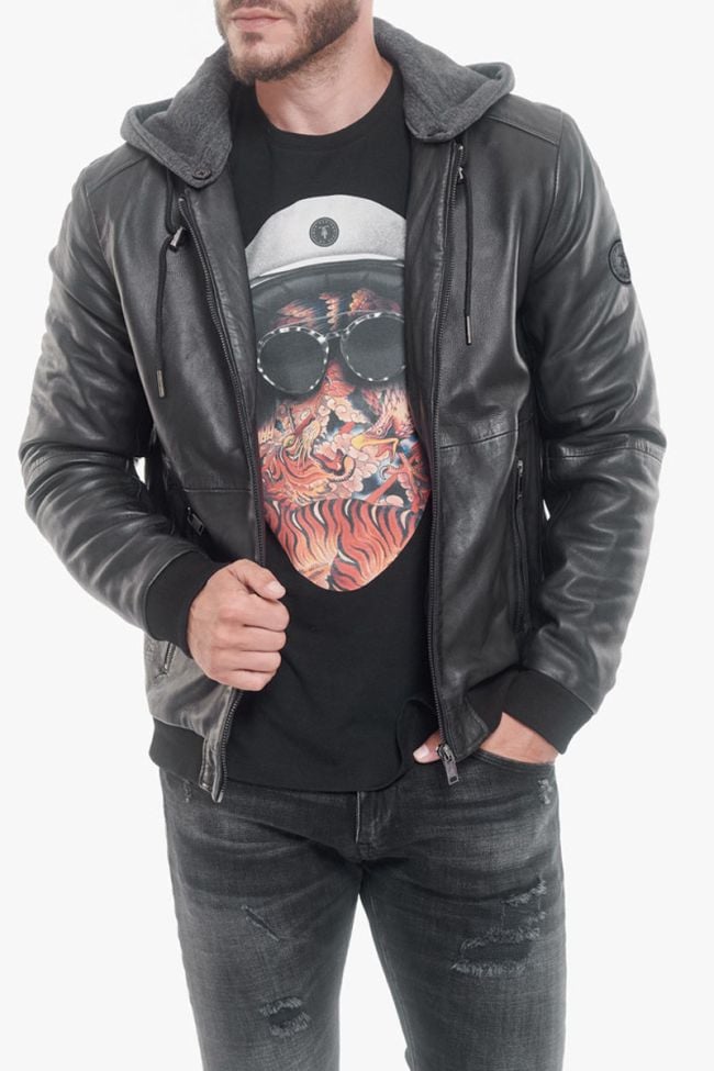 Blouson en cuir Kane noir