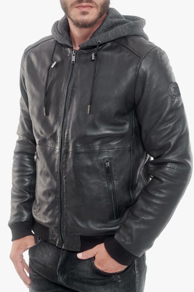 Blouson en cuir Kane noir