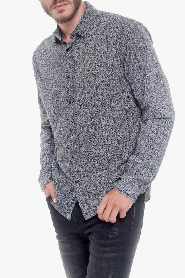 Chemise Pilar noire imprimée feuilles