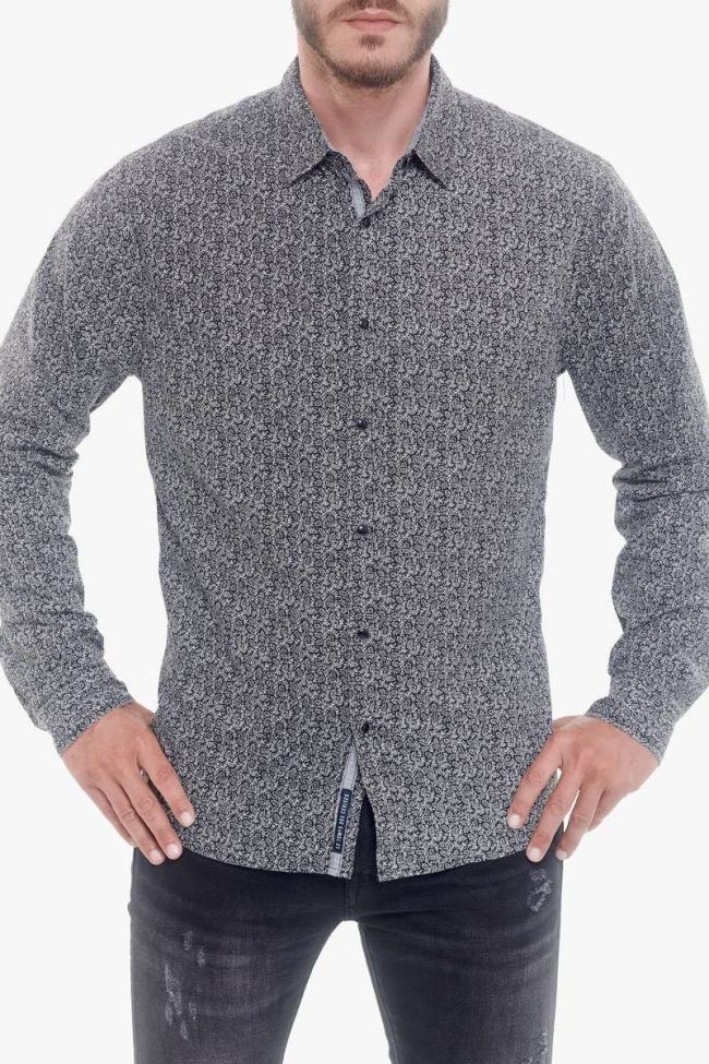 Chemise Pilar noire imprimée feuilles