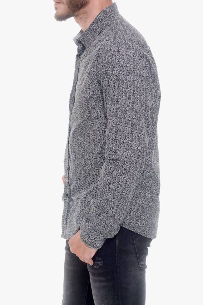 Chemise Pilar noire imprimée feuilles