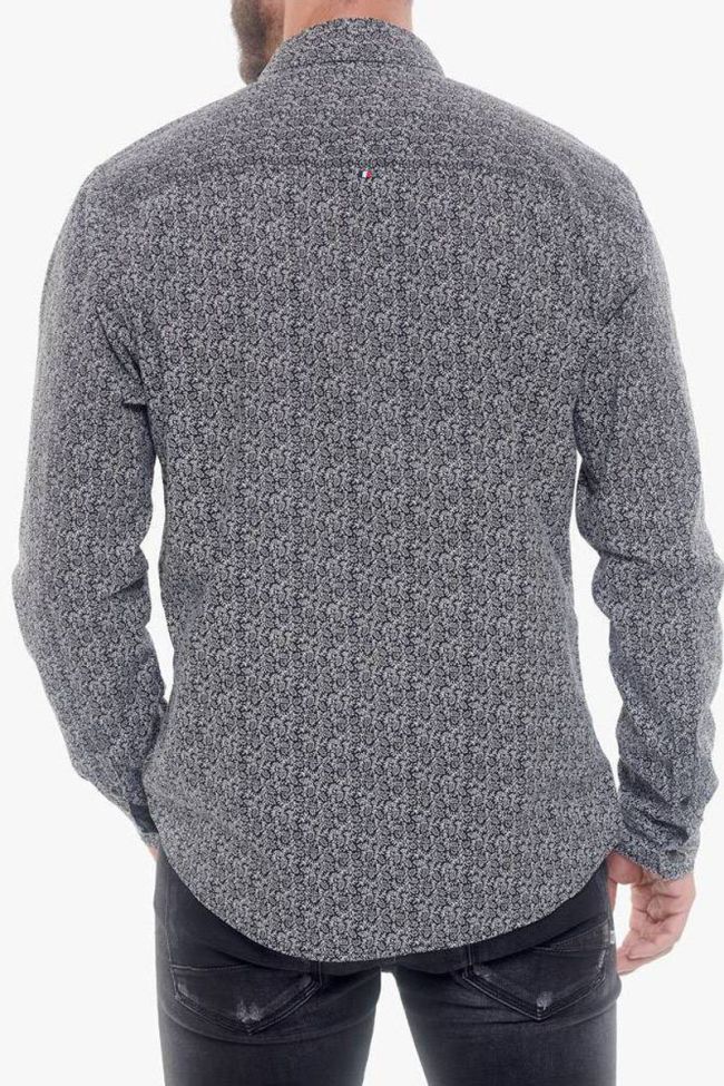 Chemise Pilar noire imprimée feuilles