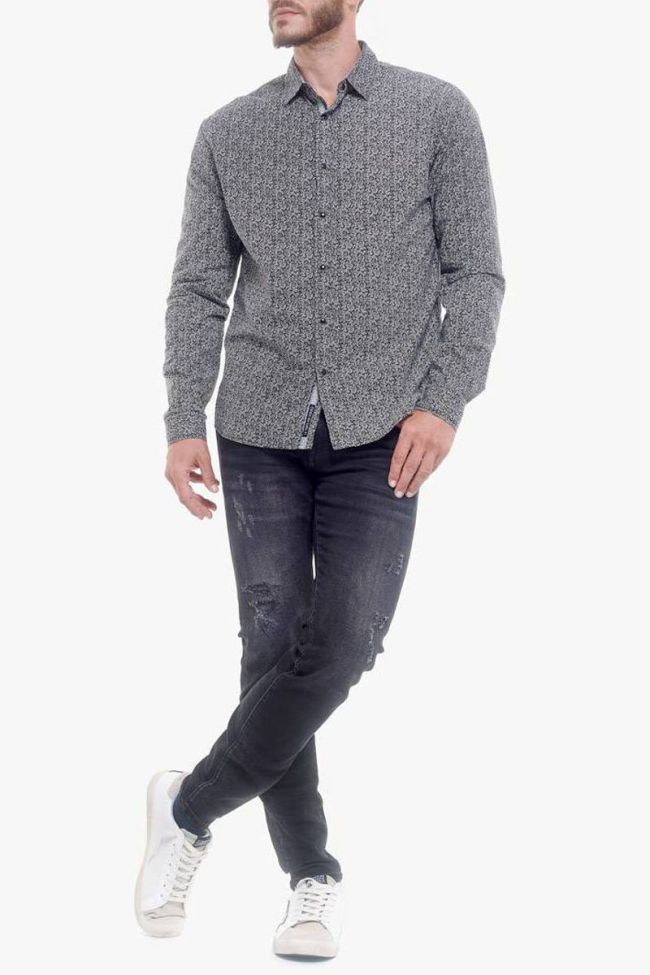 Chemise Pilar noire imprimée feuilles