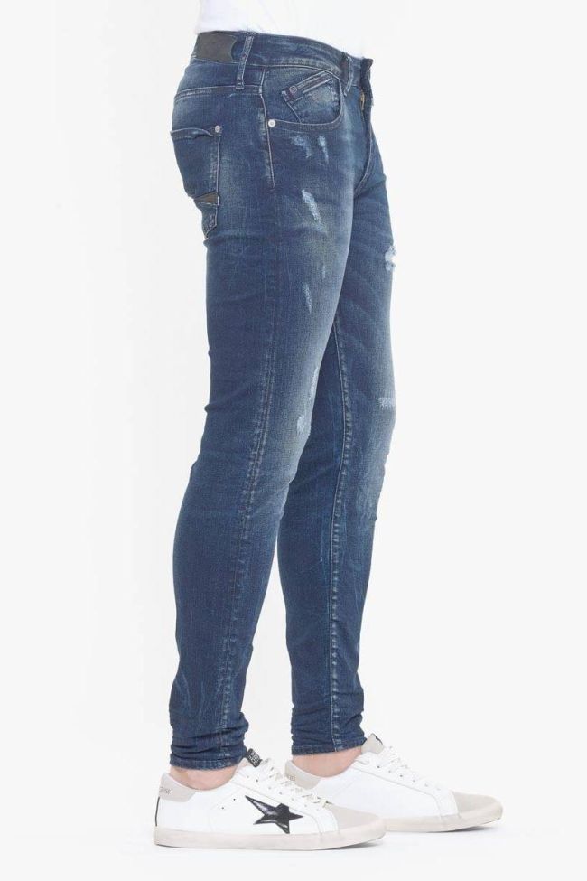 Power skinny 7/8ème jeans destroy bleu N°2