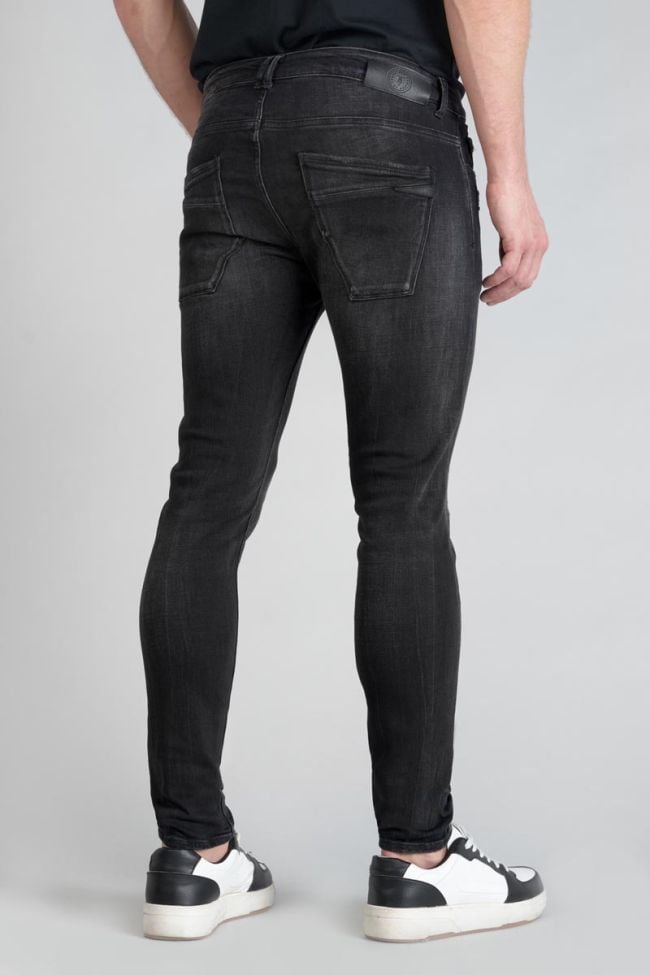 Jeans power skinny 7/8ème destroy noir N°1