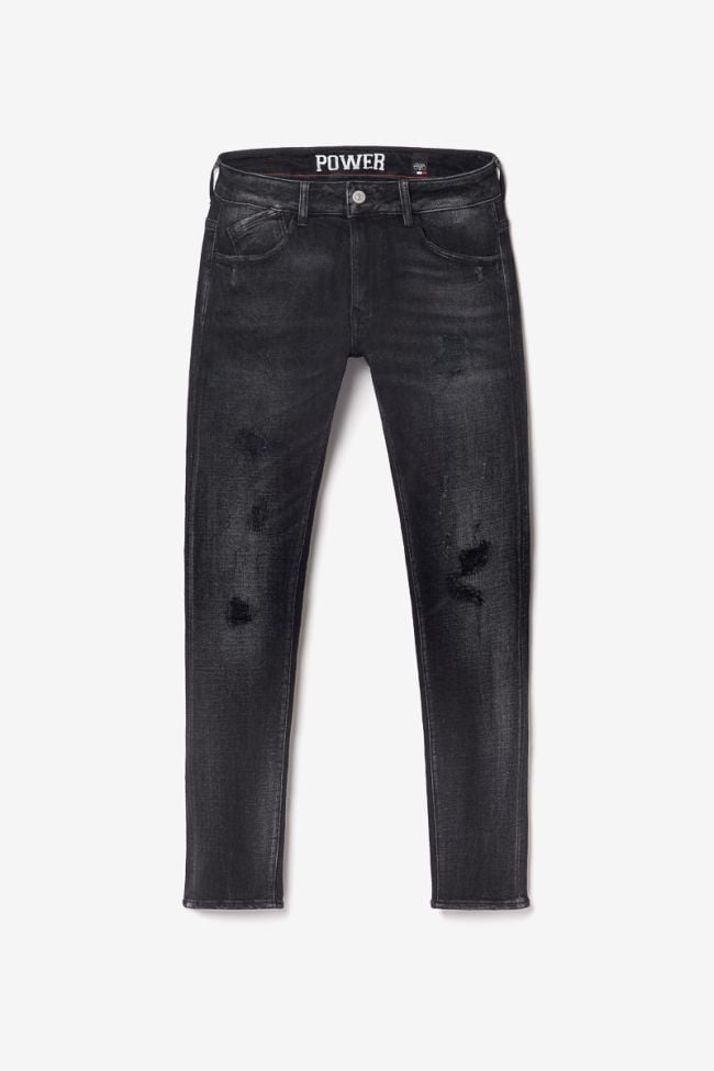 Jeans power skinny 7/8ème destroy noir N°1