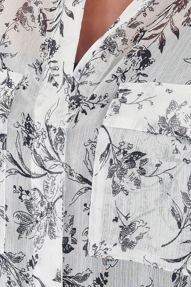 Chemise Abou blanche à motif floral