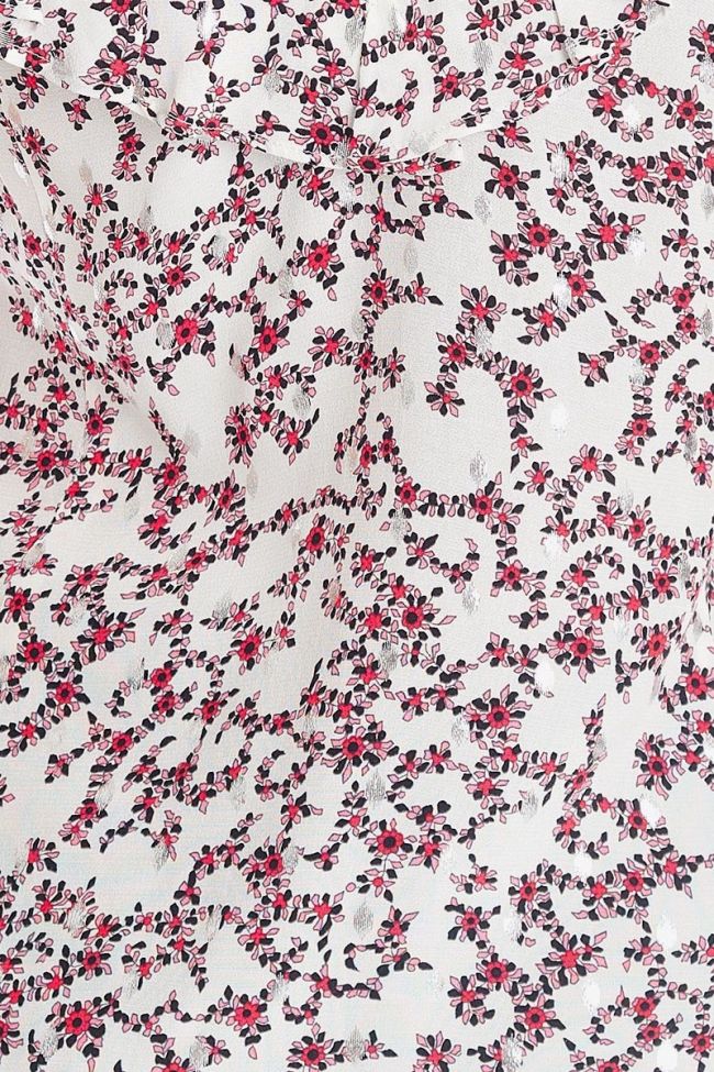 Top Aleksa blanc à motif floral