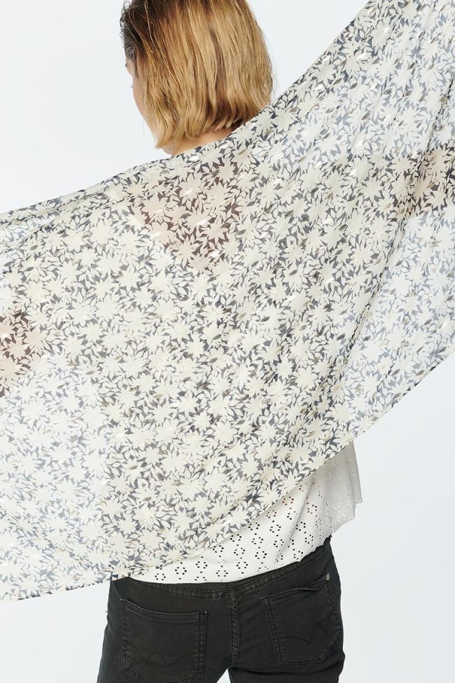 Foulard Antes bleu marine à motif fleuri