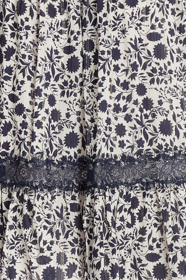 Robe Bloomy bleue-grise à motif floral