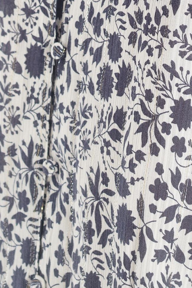 Caraco Canay à motif floral bleu foncé