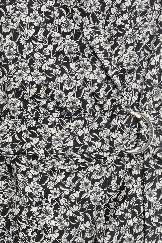 Combinaison short Gem noire à motif floral