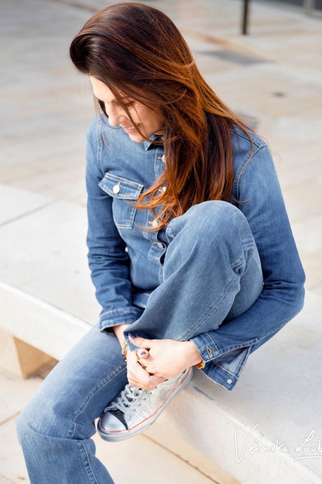 Veste en jeans Soul bleue by Véronika Loubry