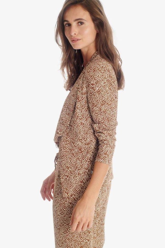 Veste Musa marron à motif ethnique