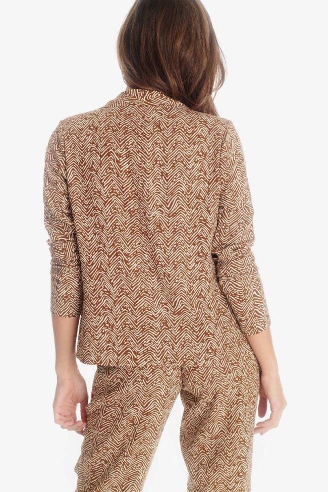 Veste Musa marron à motif ethnique