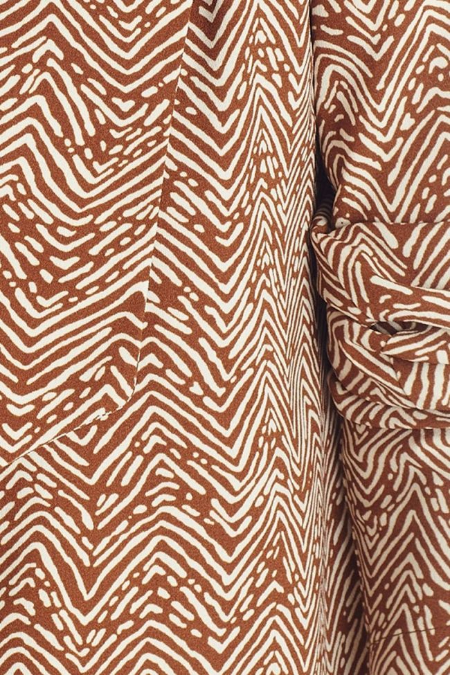 Veste Musa marron à motif ethnique